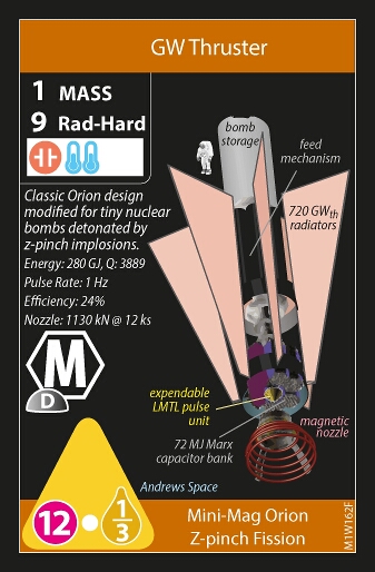 Mini-Mag Orion Z-pinch Fission / Solem Medusa Tugged Orion (front)